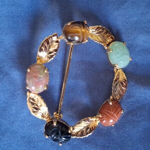 Goldtone Scarab Brooch